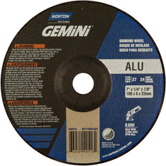 7″ × 1/4″ × 7/8″ Gemini Non-Woven Depressed Center Wheel Type 27 24 Grit Aluminum Oxide - Eagle Tool & Supply