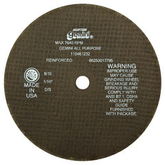 8″ × 0.060″ × 5/8″ Gemini Circular Saw Cut-Off Wheel Type 01 Straight 36 Grit Aluminum Oxide - Eagle Tool & Supply