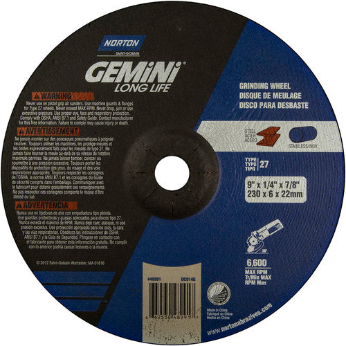 9″ × 1/4″ × 7/8″ Gemini Non-Woven Depressed Center Wheel Type 27 20 Case - Eagle Tool & Supply