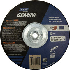 9″ × 1/4″ × 5/8″ Gemini Non-Woven Depressed Center Wheel Type 28 Saucer - Eagle Tool & Supply