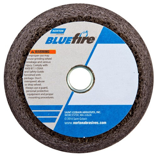 4″ / 3″ × 2″ × 5/8″-11 Snagging Wheel Blue Fire Type 11 Flaring Cup 16 Grit - Eagle Tool & Supply