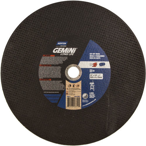 14″ × 1/8″ × 1″ Gemini Stationary Saw Cut-Off Wheel Aluminum Oxide - Eagle Tool & Supply