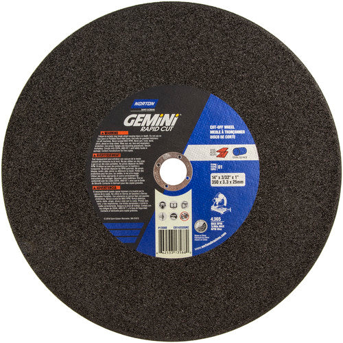 14 × 3/32 × 1″ Gemini Rapid Cut Chop Saw Cut-Off Wheel A 36 P Type 01/41 - Eagle Tool & Supply