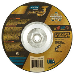 ‎7″ × 1/4″ × 5/8″-11 - T27 - Quantum 3 Depressed Center Wheel - Eagle Tool & Supply