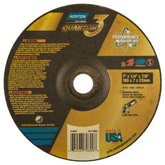 7″ × 1/4″ × 7/8″ - T27 - Quantum 3 Depressed Center Wheel - Eagle Tool & Supply