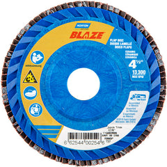 ‎4-1/2 × 7/8″ Blaze Plastic Flat Flap Disc Type 27 60 Grit R980P Premium Ceramic Alumina - Eagle Tool & Supply