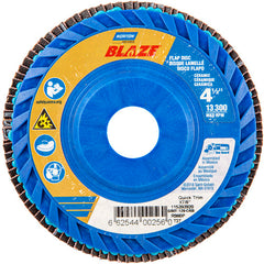 ‎4-1/2 × 7/8″ Blaze Plastic Flat Flap Disc Type 27 120 Grit R980P Premium Ceramic Alumina - Eagle Tool & Supply