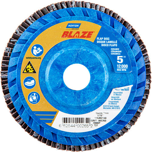 5″ × 1/4″ × 7/8″ SG Blaze R980P Flap Disc Type 27 Flat 80 Grit - Eagle Tool & Supply