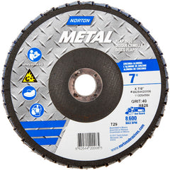 7″ × 1/4″ × 7/8″ Metal Flap Disc Type 29 Conical 40 Grit Zirconia Alumina - Eagle Tool & Supply