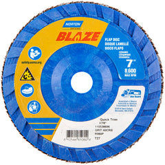 7 × 7/8″ Blaze Plastic Flat Flap Disc Type 27 60 Grit R980P Premium Ceramic Alumina - Eagle Tool & Supply
