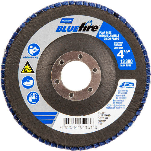‎4-1/2 × 7/8″ BlueFire Fiberglass Conical Flap Disc Type 29 P40 Grit R884P Zirconia Alumina - Eagle Tool & Supply