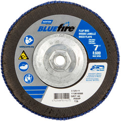 ‎7 × 5/8 - 11″ BlueFire Fiberglass Conical Flap Disc Type 29 P60 Grit R884P Zirconia Alumina - Eagle Tool & Supply