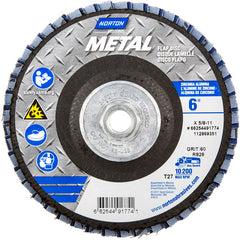 6″ × 1/4″ × 5/8″ Metal Flap Disc Type 27 Flat 60 Grit Zirconia Alumina - Eagle Tool & Supply