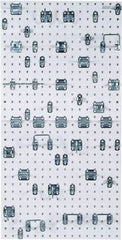 Triton - 24" Wide x 24" High Peg Board Kit - 2 Panels, 46 Hooks, Steel with Epoxy Coating, White - Eagle Tool & Supply