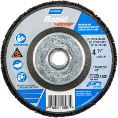 ‎4-1/2 × 5/8 - 11″ Bear-Tex Rapid Strip Non-Woven Depressed Center Disc Silicon Carbide Extra Coarse Grit Type 27 - Eagle Tool & Supply