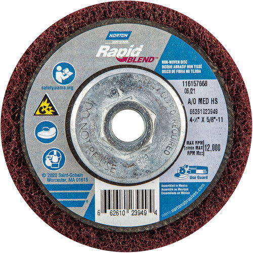 ‎4-1/2″ × 5/8″-11 Rapid Prep Depressed Center Finishing Wheel 150-180 Grit Aluminum Oxide - Eagle Tool & Supply