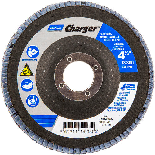 ‎4-1/2″ × 1/4″ × 7/8″ Charger R822 Flap Disc Type 29 Conical 60 Grit - Eagle Tool & Supply