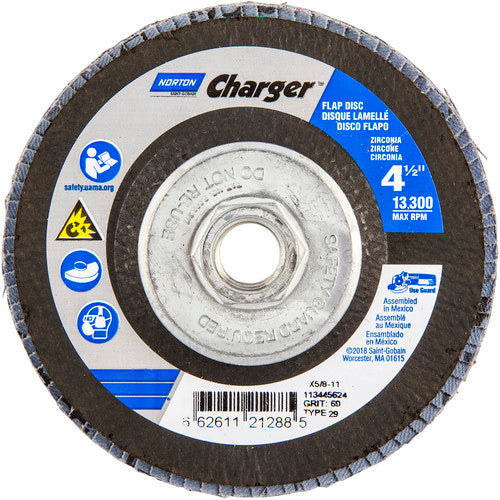 ‎4-1/2″ × 1/4″ × 5/8″ Charger R822 Flap Disc Type 29 Conical 60 Grit - Eagle Tool & Supply