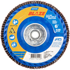 ‎6 × 5/8 - 11″ Blaze Plastic Flat Flap Disc Type 27 60 Grit R980P Premium Ceramic Alumina - Eagle Tool & Supply