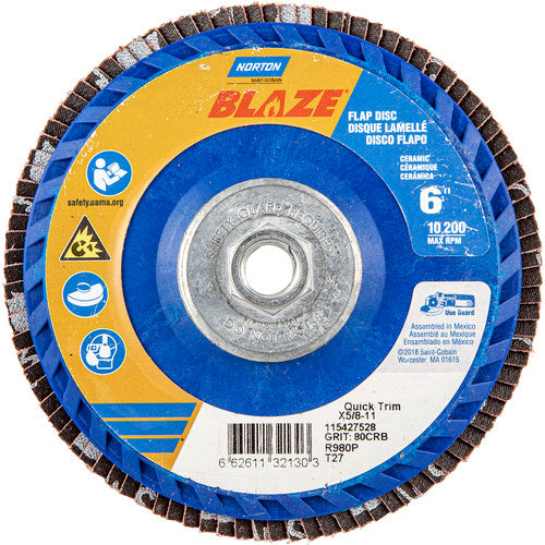 ‎6″ × 5/8″-11 80 Grit Type 27 Blaze Flap Disc - Eagle Tool & Supply