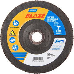 7 × 7/8″ Blaze Fiberglass HD Flat Flap Disc Type 27 40 Grit R980P Premium Ceramic Alumina - Eagle Tool & Supply
