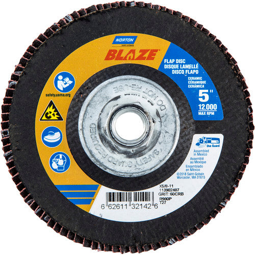 ‎5″ × 5/8″-11 60 Grit Type 27 Blaze Flap Disc - Eagle Tool & Supply