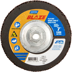 ‎7 × 5/8 - 11″ Blaze Fiberglass HD Flat Flap Disc Type 27 40 Grit R980P Premium Ceramic Alumina - Eagle Tool & Supply