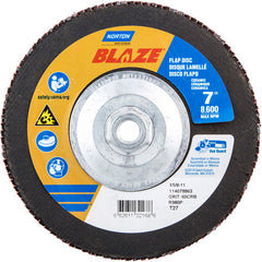 ‎7 × 5/8 - 11″ Blaze Fiberglass HD Flat Flap Disc Type 27 60 Grit R980P Premium Ceramic Alumina - Eagle Tool & Supply