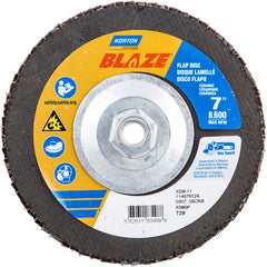 ‎7 × 5/8 - 11″ Blaze Fiberglass Conical Flap Disc Type 29 36 Grit R980P Premium Ceramic Alumina - Eagle Tool & Supply