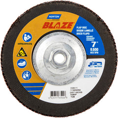 ‎7 × 5/8 - 11″ Blaze Fiberglass Conical Flap Disc Type 29 60 Grit R980P Premium Ceramic Alumina - Eagle Tool & Supply