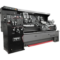 Jet - 17" Swing, 40" Between Centers, 230/460 Volt, Triple Phase Engine Lathe - 7-1/2 hp, 3-1/8" Bore Diam, 44" Deep x 68" High x 94" Long - Eagle Tool & Supply