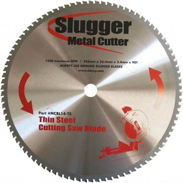 Fein - 14" Diam, 1" Arbor Hole Diam, 90 Tooth Wet & Dry Cut Saw Blade - Carbide-Tipped, Standard Round Arbor - Eagle Tool & Supply