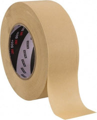 3M - 48mm Wide x 55 m Long Tan Paper Masking Tape - Series 501+, 7.3 mil Thick, 26 In/Lb Tensile Strength - Eagle Tool & Supply