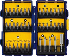 Irwin - 40 Piece, 1/4" Drive Screwdriver Bit Set - #1 to #3 Phillips, 0.05 to 1/4" Hex, 1.27 to 10mm Hex, T10 to T40 Torx - Eagle Tool & Supply