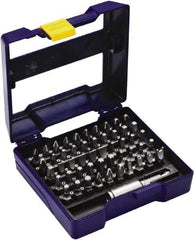 Irwin - 51 Piece, 1/4" Drive Screwdriver Insert Bit Set - #1 to #3 Phillips, 0.05 to 1/4" Hex, 1.27 to 10mm Hex, T10 to T40 Torx, #1 to #3 Square Recess - Eagle Tool & Supply