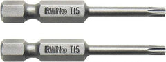 Irwin - 3 Piece, Torx Handle, Power Bit Set - 0.05 to 1/4" Hex, 1/4" Hex Drive - Eagle Tool & Supply