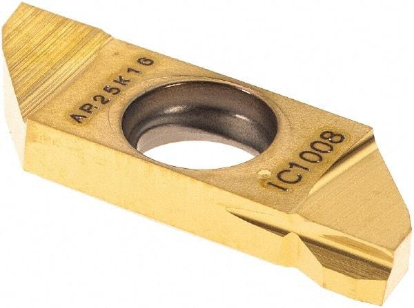 Iscar - 22SCIR Grade IC1008, Carbide Grooving Insert - 3.8mm Max Depth of Cut, TiAlN/TiN Finish - Eagle Tool & Supply
