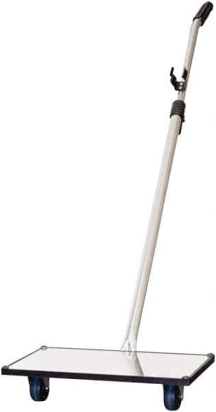 Mag-Mate - 74" OAL, Rectangular Glass Inspection Mirror - 14" Long, 7" Wide, 70" Vinyl Handle, 49" Collapsed Length, Dolly Mounted & Telescoping - Eagle Tool & Supply