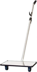 Mag-Mate - 74" OAL, Rectangular Glass Inspection Mirror - 14" Long, 7" Wide, 70" Vinyl Handle, 49" Collapsed Length, Dolly Mounted & Telescoping - Eagle Tool & Supply