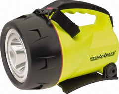 PRO-SAFE - White LED Bulb, Spotlight/Lantern Flashlight - Black, Yellow Plastic Body, 4 D Batteries Not Included - Eagle Tool & Supply