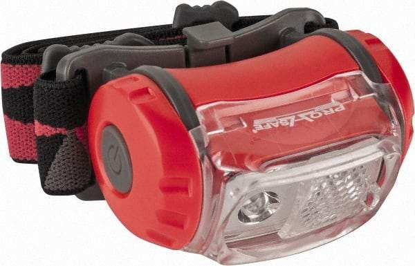 PRO-SAFE - White LED Bulb, 180 Lumens, Hands-free Flashlight - Black, Red Plastic Body, 3 AAA Batteries Not Included - Eagle Tool & Supply