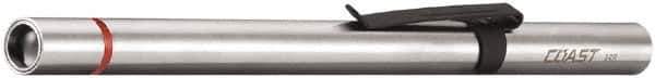 Coast Cutlery - White LED Bulb, 54 Lumens, Industrial/Tactical Flashlight - Silver Stainless Steel Body, 1 9V Battery Included - Eagle Tool & Supply