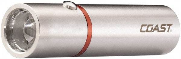 Coast Cutlery - White LED Bulb, 330 Lumens, Mini Flashlight - Silver Stainless Steel Body, 3 AAA Alkaline Batteries Included - Eagle Tool & Supply