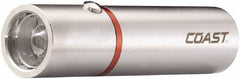 Coast Cutlery - White LED Bulb, 330 Lumens, Mini Flashlight - Silver Stainless Steel Body, 3 AAA Alkaline Batteries Included - Eagle Tool & Supply