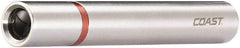 Coast Cutlery - White LED Bulb, 18 Lumens, Mini Flashlight - Silver Stainless Steel Body, 1 AAA Alkaline Battery Included - Eagle Tool & Supply