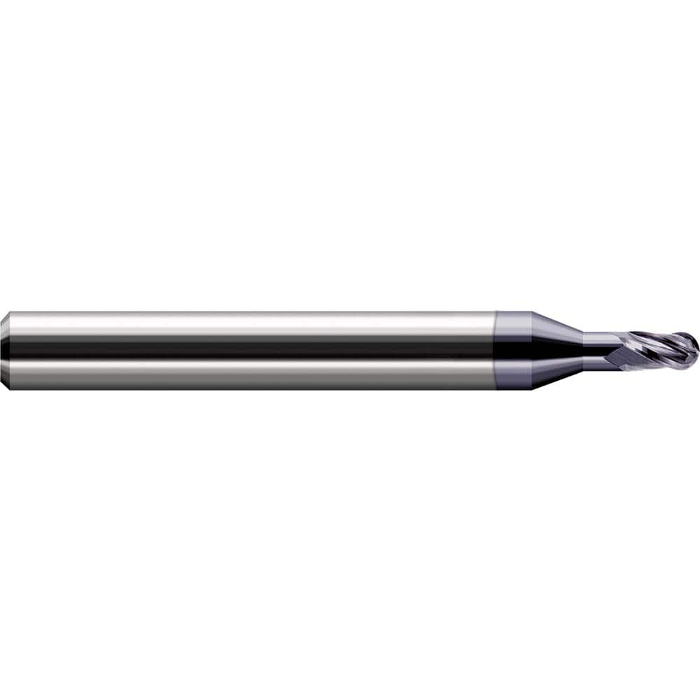 Harvey Tool - Ball End Mills; Mill Diameter (Inch): 1/4 ; Mill Diameter (Decimal Inch): 0.2500 ; Number of Flutes: 3 ; Length of Cut (Inch): 3/8 ; Length of Cut (Decimal Inch): 0.3750 ; Material: Solid Carbide - Exact Industrial Supply