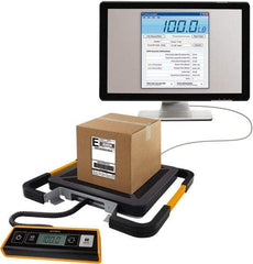 Dymo - 15" Base, 400 Lb Capacity, Digital Scale - 0.5 Lb Graduation, USB, 120 Volt Adapter or (3) AAA Batteries - Eagle Tool & Supply