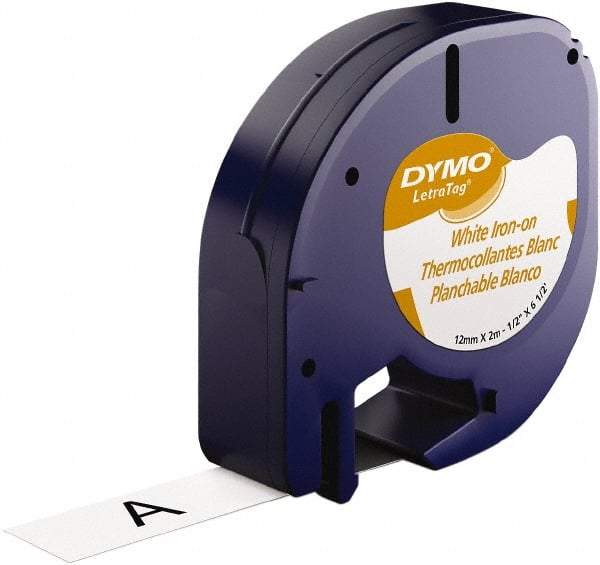 Dymo - 1/2" Wide x 156" Long, Black on White Iron Label Printer Cartridge - For DYMO Letratag Printers - Eagle Tool & Supply