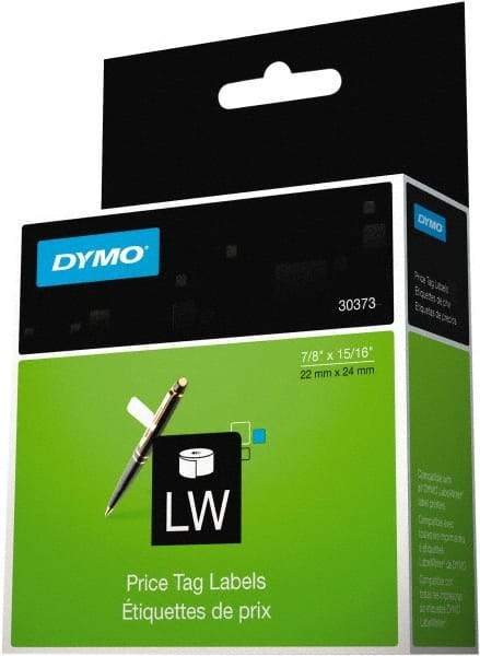 Dymo - 15/16" Wide x 15/16" Long, White Price Tag - For DYMO LabelWriter Printers - Eagle Tool & Supply