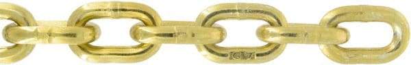 Value Collection - 1/4" Welded Steel Chain - 3,150 Lb Capacity, Grade 70, Yellow Chromate Zinc Finish - Eagle Tool & Supply